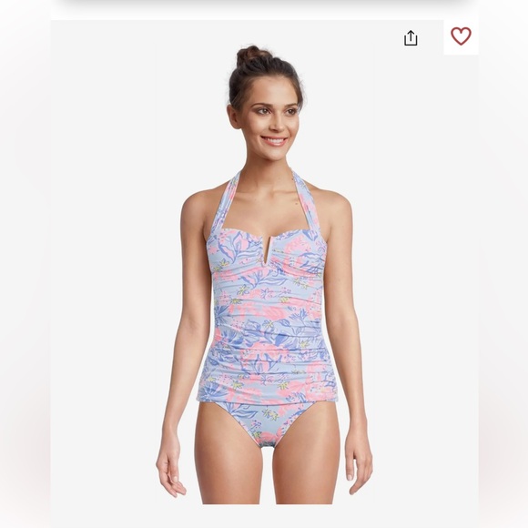 New With Tags Lilly Pulitzer Peggy Tankini Top and Lagoon Hipster Bottom Sz 8 - Picture 2 of 9